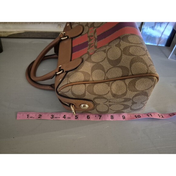 COACH F38312 VARISTY STRIPE MINI BENNETT SATCHEL X-BODY Purse Bag - Picture 13 of 16